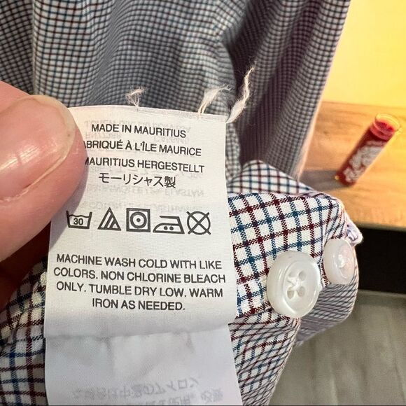 J.CREW Mens Dress Shirt Button Up Red White Blue Plaid Print Size Large 16 - 32 - Picture 6 of 6